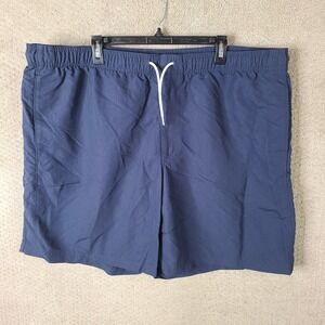 Duluth Trading Co Shorts Mens 3XL Blue Relaxed Fit Nylon Swim Trunks‎ Navy